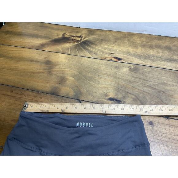NOBULL Leggings Womens Gray Compression Stretch Zip Pocket Mesh Logo - Picture 9 of 12